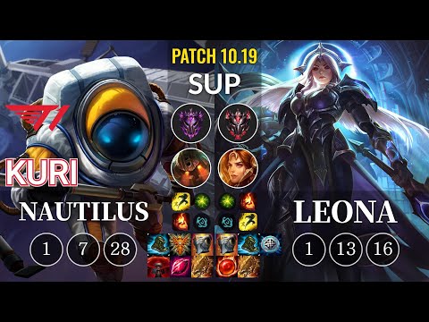 T1 Kuri Nautilus vs Leona Sup - KR Patch 10.19