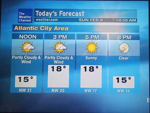 WeatherStar XL Simulator February 8, 2026 Atlantic City NJ 