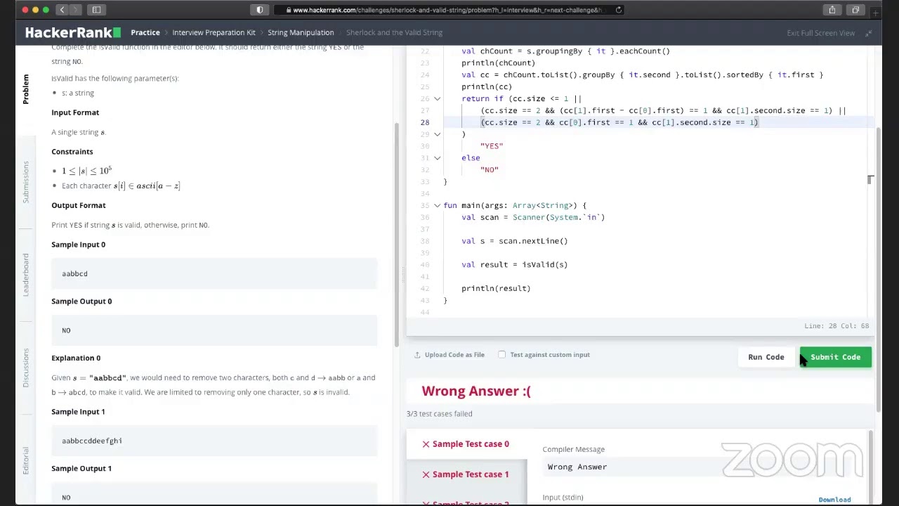 HackerRank Interview Preparation Kit Live Coding 11/08