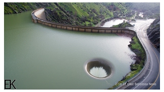 Overflowing Glory Hole Spillway at Lake Berryessa Drone Report - Lake Berryessa News 2-18-17