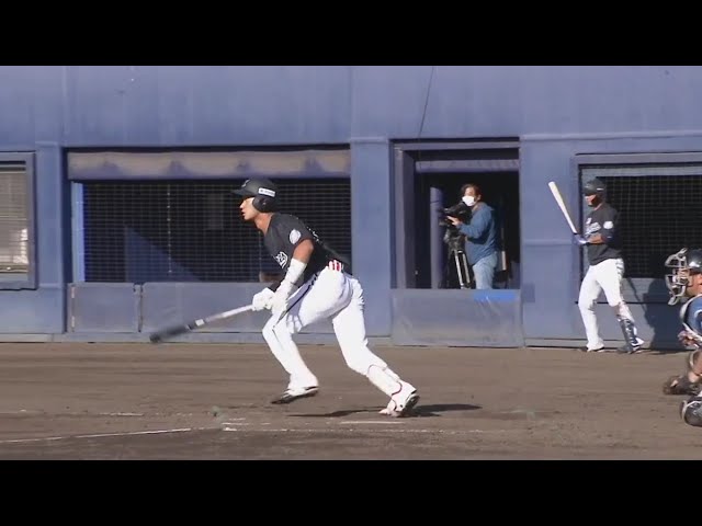 【ファーム】マリーンズ・三家 代打で値千金の勝ち越し2点タイムリー!! 2020/9/30 F-M(ファーム)