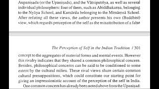 Perception of Self Indian Tradition/BK Matilal/Unit 2/Semester 2/Part 1/Fundamentals of Philosophy