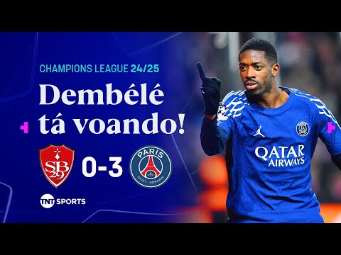 Gols e lances de Brest x PSG