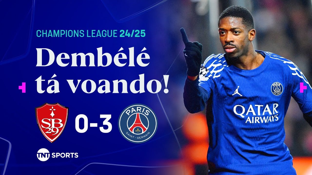 DEMBÉLÉ CRAVA DUAS VEZES E PSG FICA MUITO PERTO DA VAGA NAS OITAVAS DA CHAMPIONS! BREST 0X3 PSG