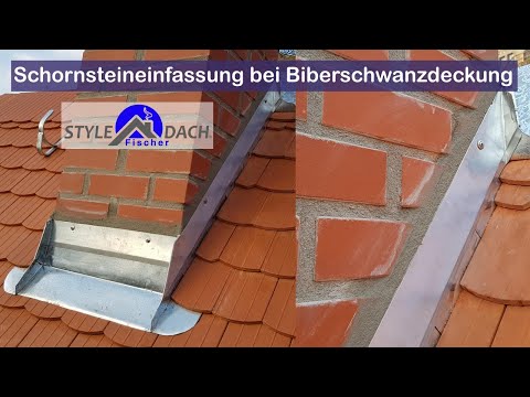 Kamineinfassung bei der Biberschwanz Deckung - Zink Nocken Schichtstücken - Tutorial - Dachdecker