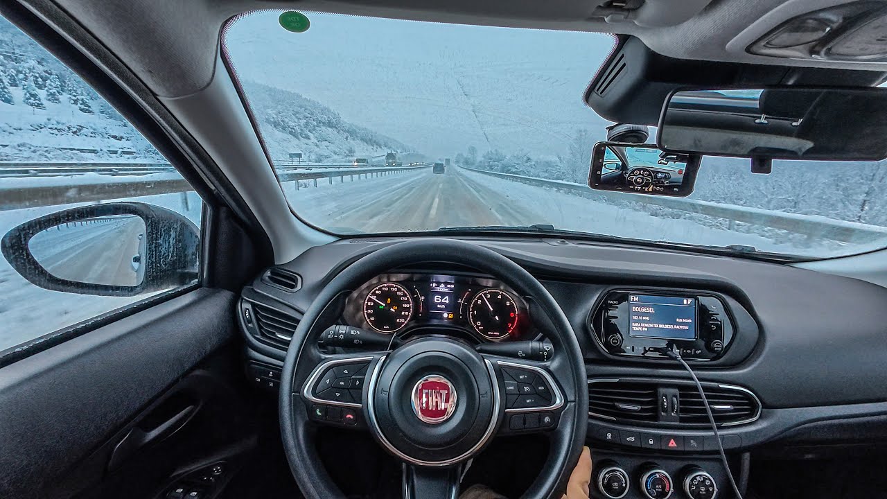 Summer Tires vs. BLIZZARD (-20°C) ❄️ Fiat Egea/Tipo 1.4 Fire Snow Drive [4K POV]