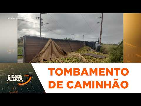 Caminhão tomba em rodovia entre Itabaianinha e Arauá - Cidade Alerta