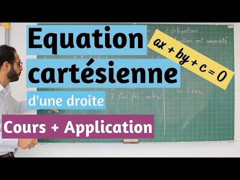 Equation cartésienne d'une droite - Cours et application