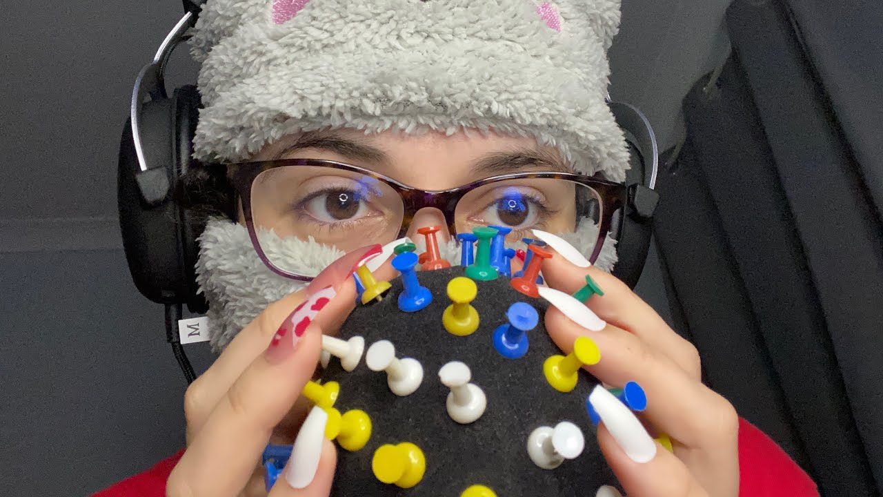ASMR Pulling insomnia pins out of your brain￼ (pin pulling)