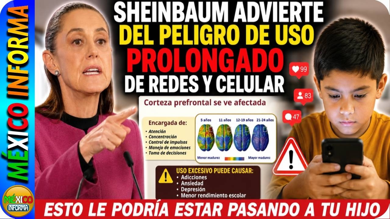 SHEINBAUM ADVIERTE LO QUE LE PODRÍA ESTAR PASANDO A TU HIJO(A) POR EL USO EXCESIVO DEL CELULAR.