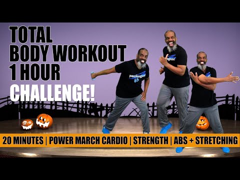 Total Body Workout | One Hour | 20 Power Walk Cardio | 20 Strength | 20 Standing Abs + Stretching