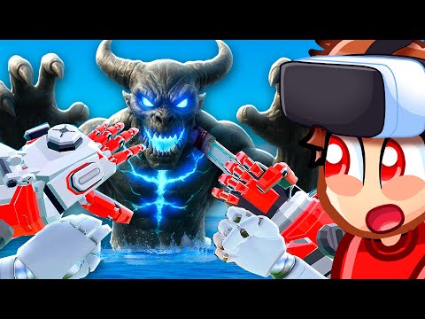 Breaking a Kaiju JAW In Kaiju VR Simulator With MY CRAZY FAN GIRLS...