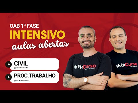 Aula aberta | Civil e Proc. do Trabalho |  37º Exame de Ordem | MeuCurso - Intensivo