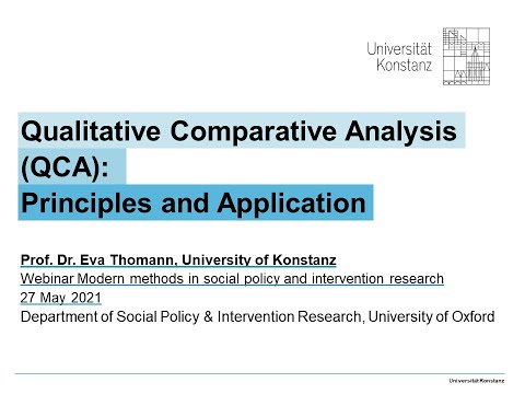 Qualitative Comparative Analysis (QCA): Principles and Application