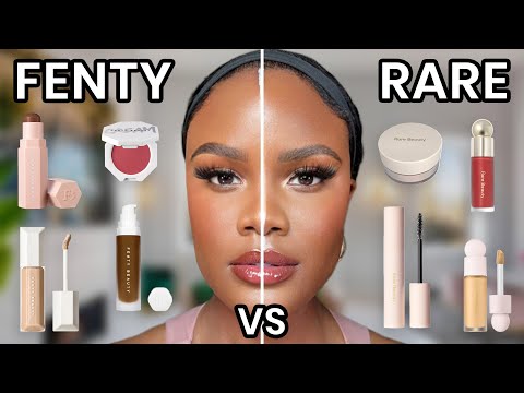 FENTY BEAUTY VS RARE BEAUTY Real Results | Makeup Challenge