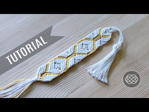 DIY MACRAME BOOKMARK  FLOWER PATTERN TUTORIAL
