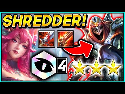 SHREDDER ⭐⭐⭐ ZED! *BROKEN CARRY!* -  TFT SET 4 10.20 Teamfight Tactics FATES Guide RANKED BEST Comps