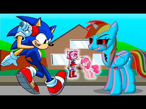 Amy VS Pinkie Pie - Blockhead but... Sonic VS Rainbow.EXE