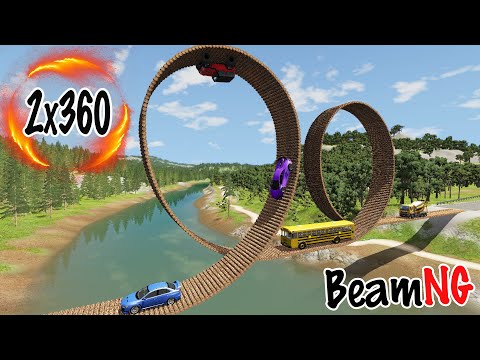Cars vs Crazy Log Bridge - BeamNG Drive №2