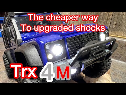 Traxxas TRX4M shock upgrade install Trx 9763 blue shock body