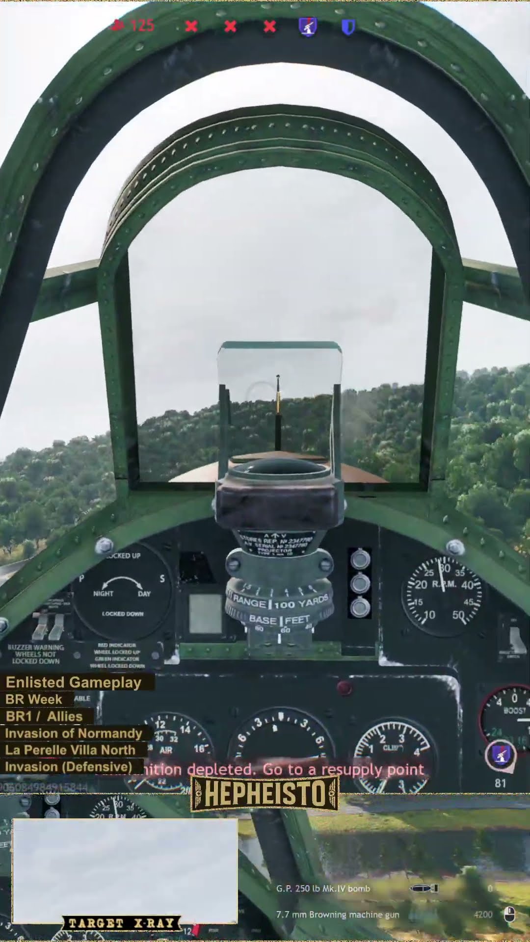 Pilot bombs infantry with 250 lb bomb