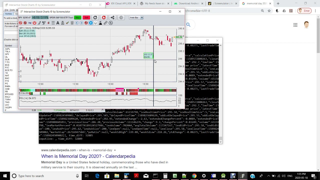 realtime streaming with IEX data