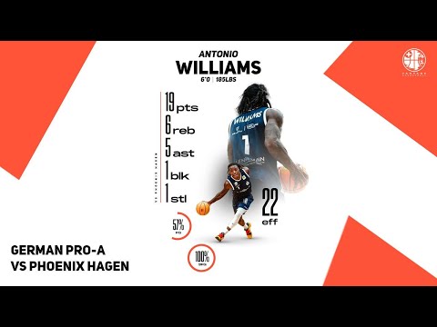 German Pro-A: ANTONIO WILLIAMS  --  19PTS  6REB  5AST