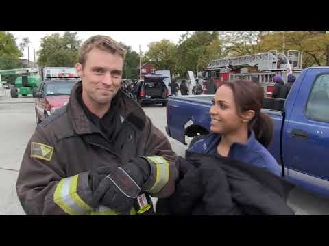 Chicago Fire - Behind the Scenes - Jesse Spencer and Monica Raymond