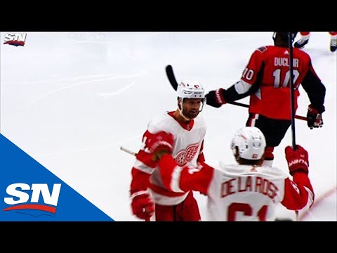 Red Wings’ Darren Helm Buries One-Timer Past Senators' Anders Nilsson