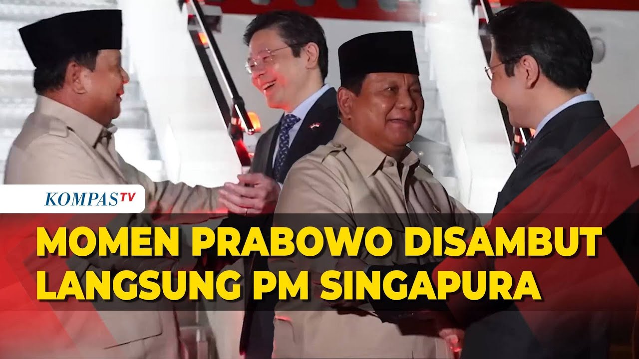 Presiden Prabowo Tiba di Singapura, Disambut Langsung PM Lawrence Wong
