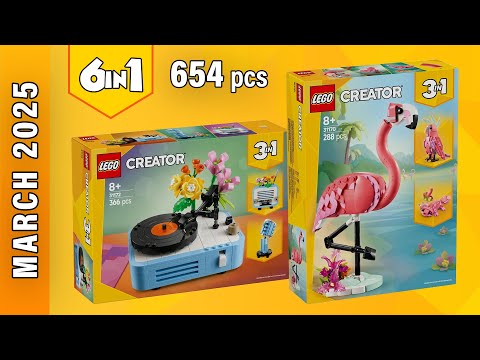 All LEGO Creator 3in1 MARCH 2025 (6in1)[654 pcs] Step-by-Step Building Instructions | TBB