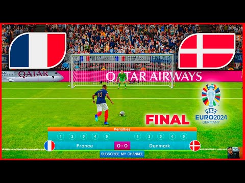 France vs Denmark | FINAL - Penalty Shootout 2024 - UEFA EURO 2024 | All Goals | PES Gameplay PC