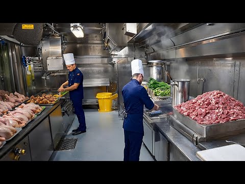 How US Navy DESTROYER Ships Feed 300 Sailors in Middle of the OCEAN?