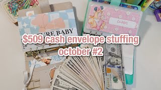 CASH ENVELOPE AND SINKING FUNDS STUFFING | married 24 yr old budget | low income | october #2