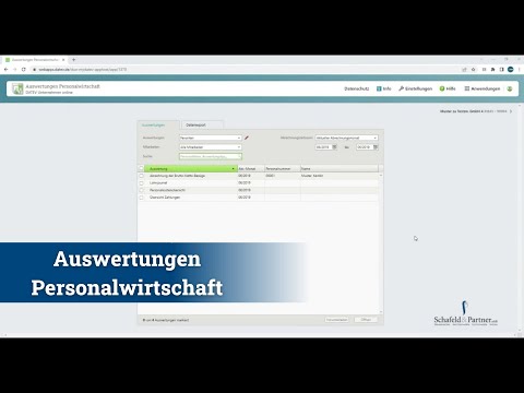 Auswertungen Personalwirtschaft DATEV Unternehmen online - Schafeld & Partner