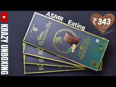 Cadbury Bournville Fruit and Nut Dark Chocolate Bar Unboxing and Eating ASMR