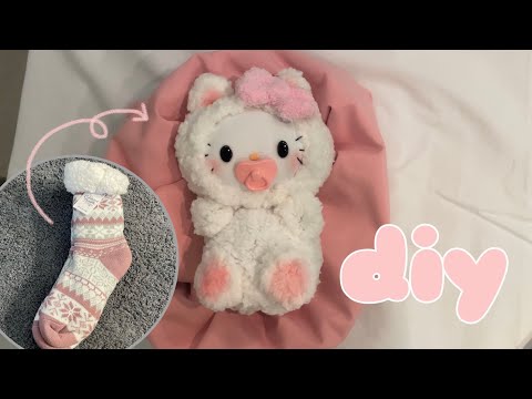 TUTORIAL Hello Kitty Sock Plush | Cute DIY