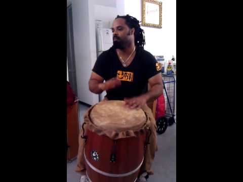 Hector Barez testing his Tera Percussions Barril de Bomba