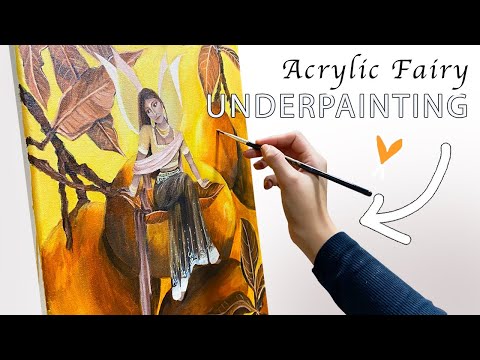 How To Paint a Fairy | Acrylic Underpainting | Painting Mangos