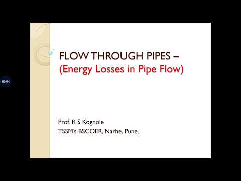 Fluid Mechanics - Flow through Pipe -  Part 1
