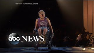 Ali Stroker becomes first actress who uses wheelchair to win Tony