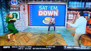 Oh Sh*t 😯...  Kimberly A. Martin couldn't catch herself live on  ESPN's Get Up