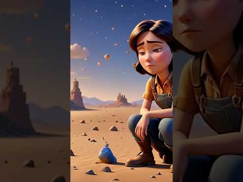 lone thief in the desert. Lalaan, a young woman with fierce determination, crouched beside.#aivideo