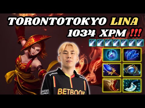 🔥 TORONTOTOKYO Lina Midlane Highlights 🔥 1034 XPM Insane Gameplay By Torontotokyo - Dota 2