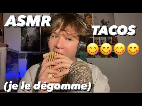 ASMR JE MANGE UN TACOS EN FAISANT LE MOINS DE CROC POSSIBLE (C'est le concept)(Pk tu lis encore)