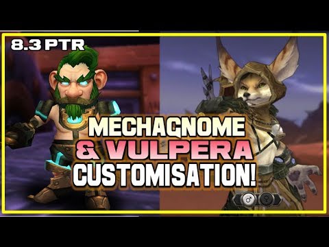 WoW Mechagnome & Vulpera Allied Races Customisation Preview - PATCH 8.3 PTR 'Visions of N'Zoth'