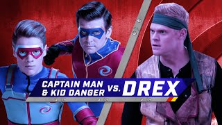 Drex Vs Kid Danger &amp; Captain Man UNCUT! | Henry Danger