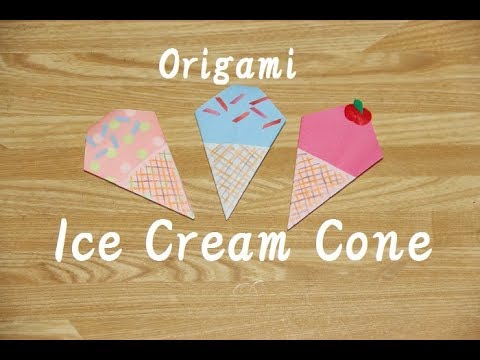 Origami Ice Cream Cone (Level: 5 year old+)