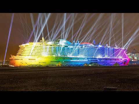 AIDAcosma Taufe mit Licht- und Drohnenshow |4K