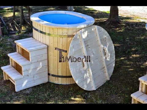 Badefass oval mit Kunststoffeinsatz für 2 Personen | Bain Nordique jacuzzi polypropylène pour 2